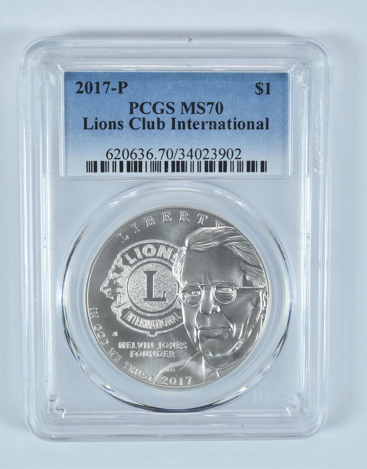 2017-P ライオンズクラブ記念ドル MS70 PCGS ブルーラベル - メルカリ