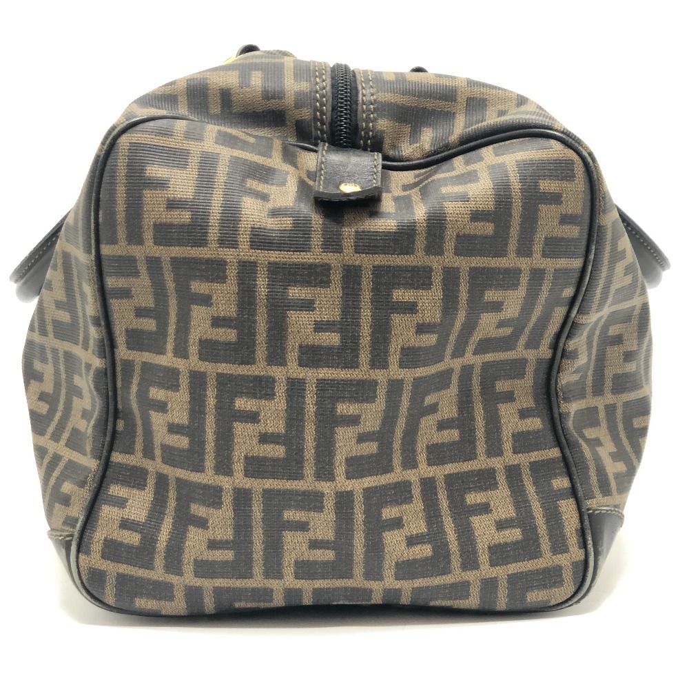 FENDI フェンディ ボストンバッグ ズッカ柄 PVC/レザー ブラウン