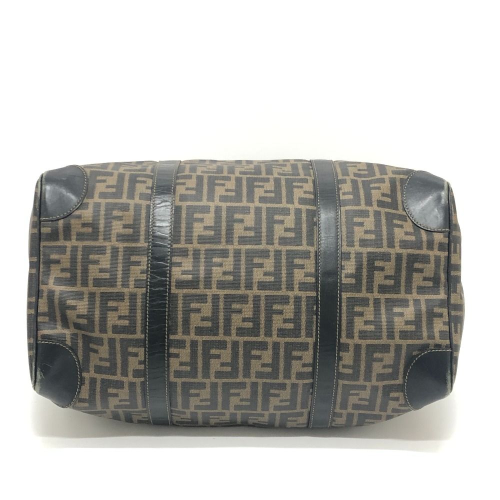 フェンディ　FENDI　ボストンバッグ　ズッカ柄　　PVC ブラウン　ブラック FENDI フェンディ ボストンバッグ ズッカ柄 PVC/レザー ブラウン