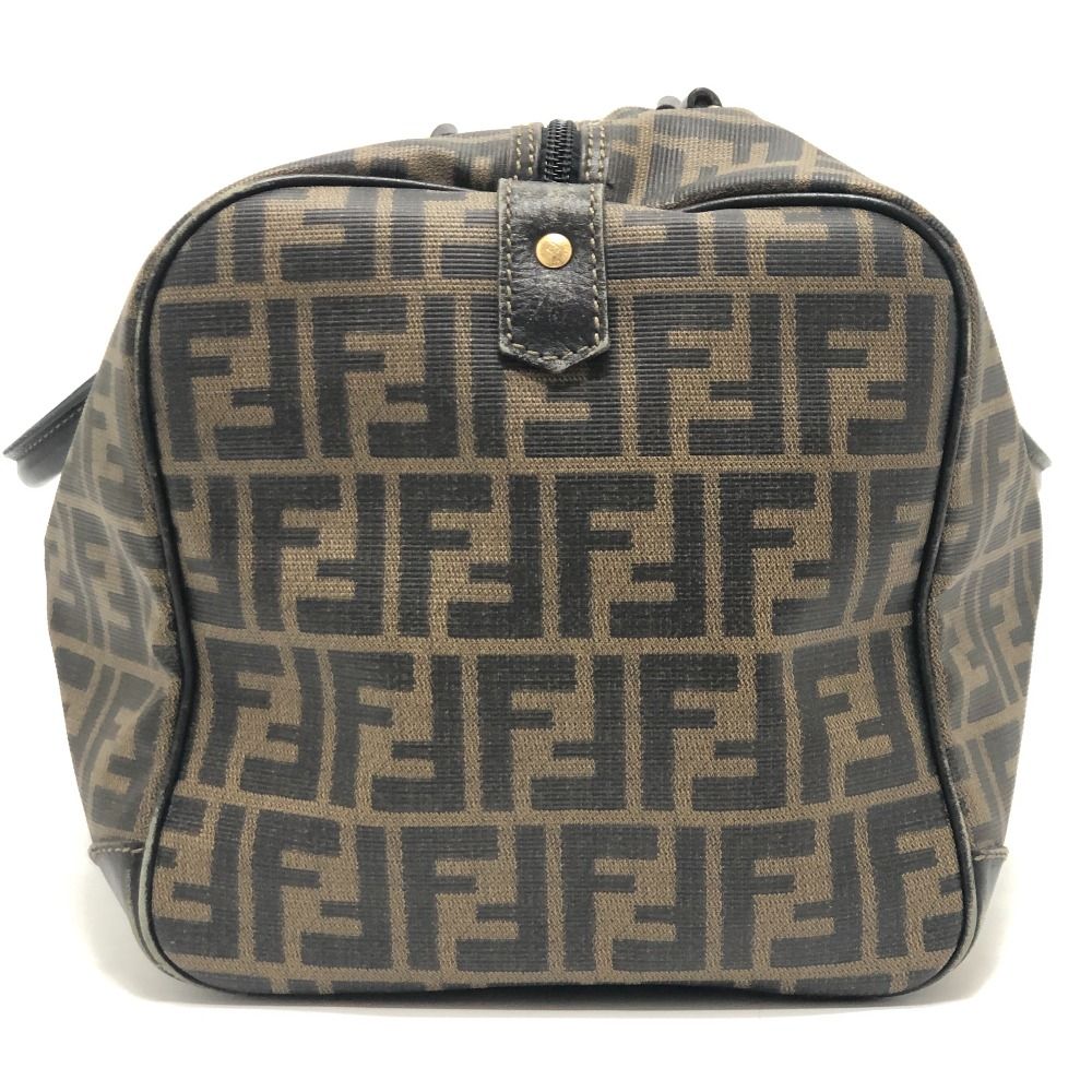 【美品】FENDI フェンディFF柄 2way ボストンバック PVC×レザー FENDI フェンディ ボストンバッグ ズッカ柄 PVC/レザー ブラウン