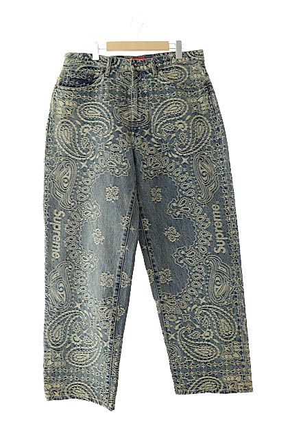 シュプリーム SUPREME 25SS Bandana Jacquard Baggy Jean ロゴ
