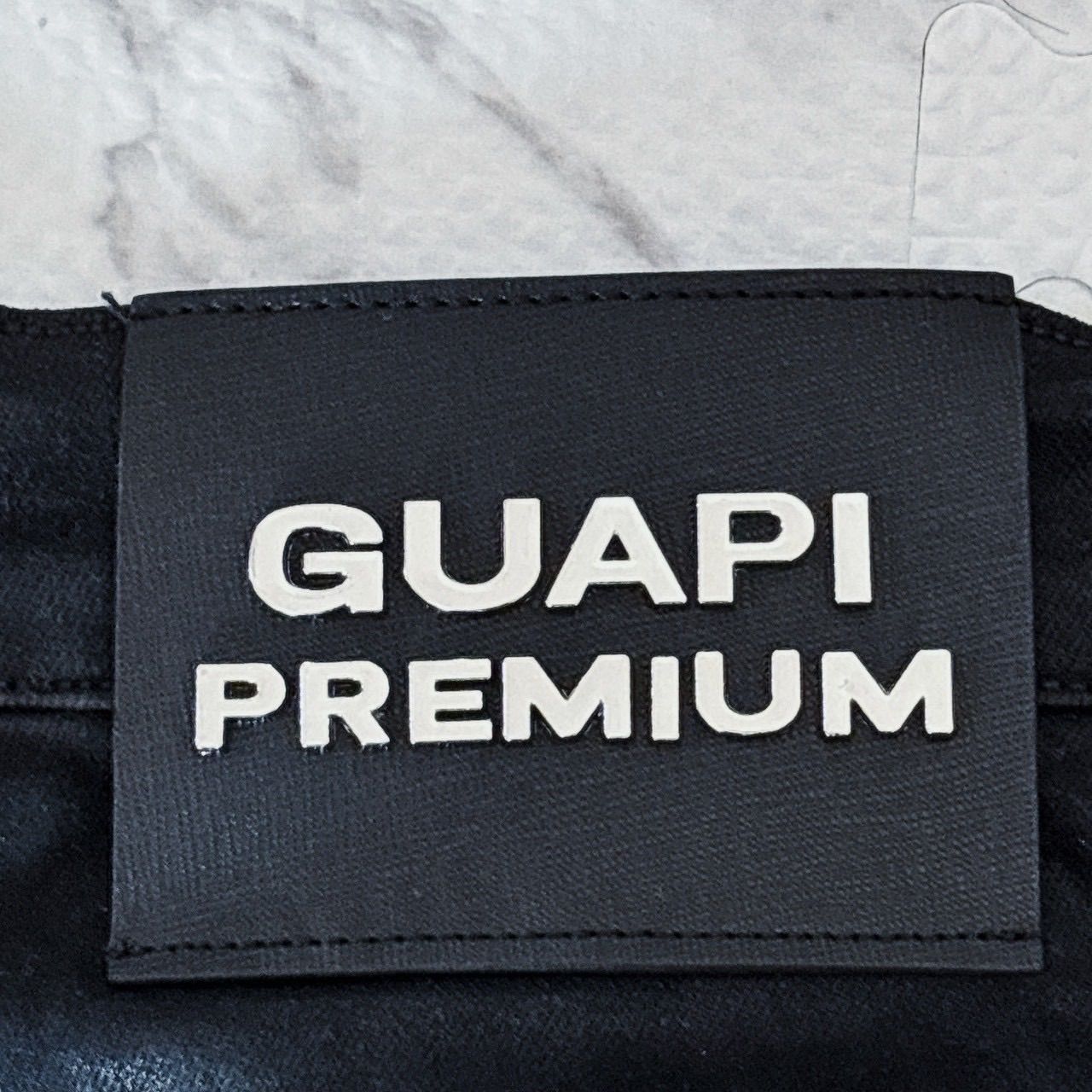 GUAPI PREMIUM waxed calligraphy denim ブラックデニム フレアパンツ 