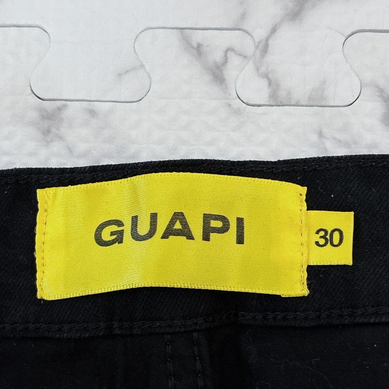 GUAPI PREMIUM waxed calligraphy denim ブラックデニム フレアパンツ 
