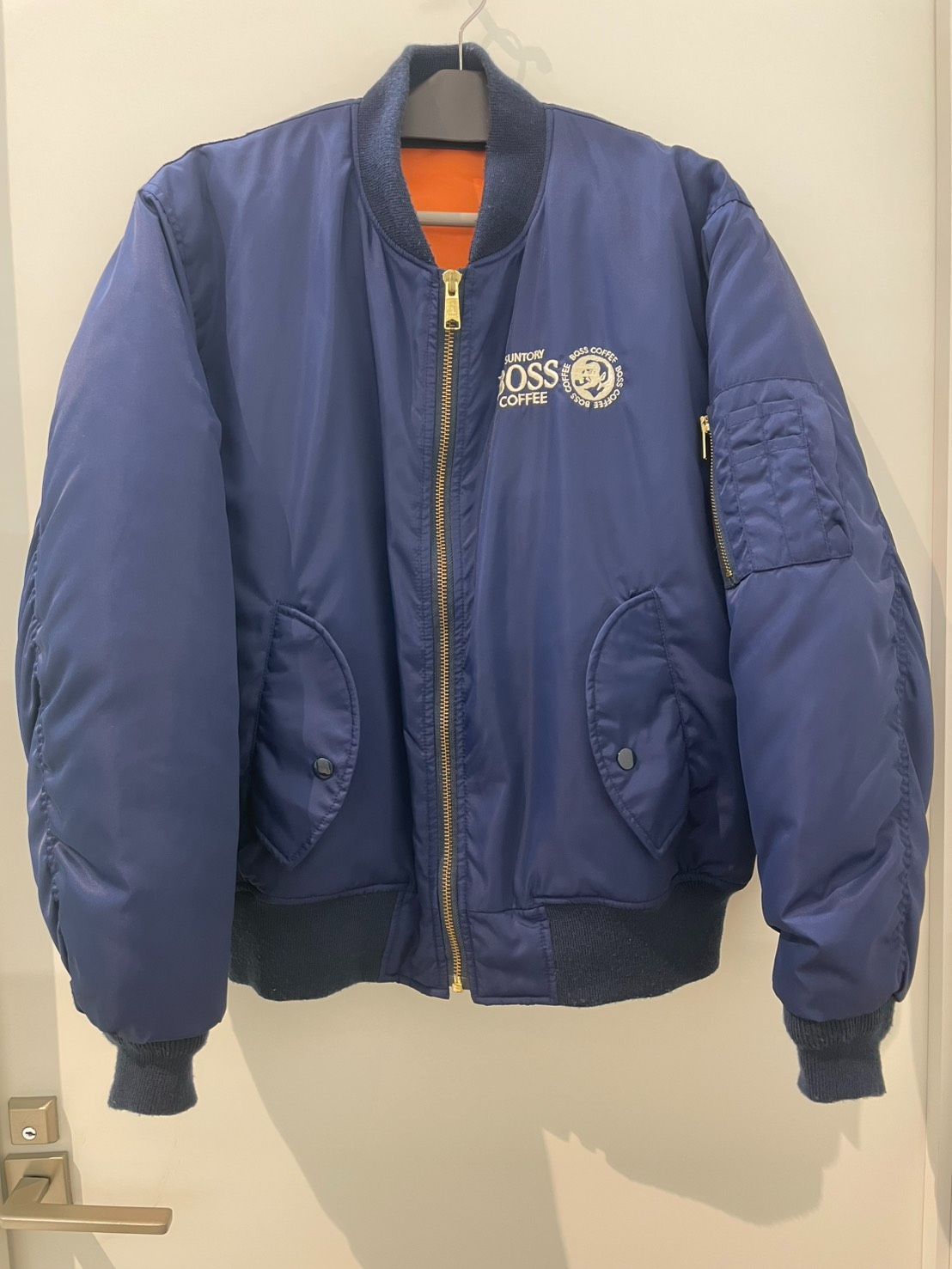 成】初代 ボスジャン SUNTORY BOSS MA-1 フライトジャケット ネイビー
