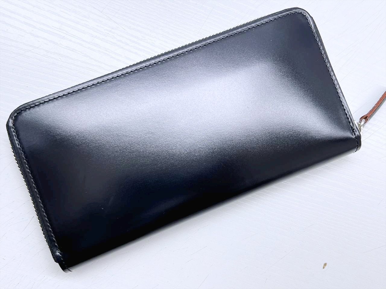 未使用保管 美品 土屋鞄製作所 コードバン ファスナーロングパース 黒 