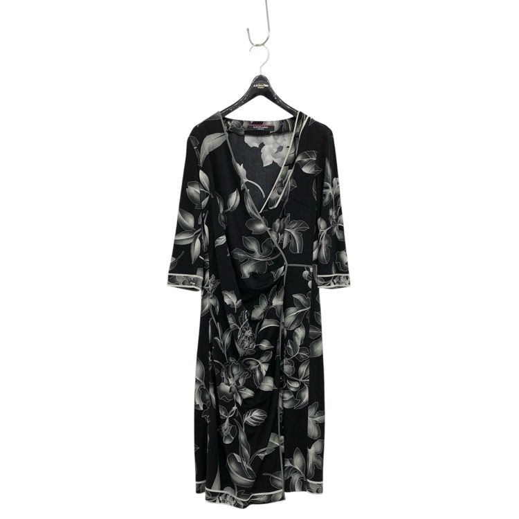 LEONARD レオナール ラップドレス カンカン素材 ワンピース ブラック