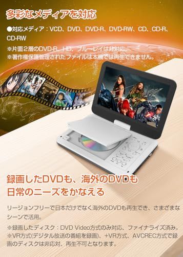 ポータブルDVDプレーヤー【業界初 type-c急速充電 充電応対 目の保護