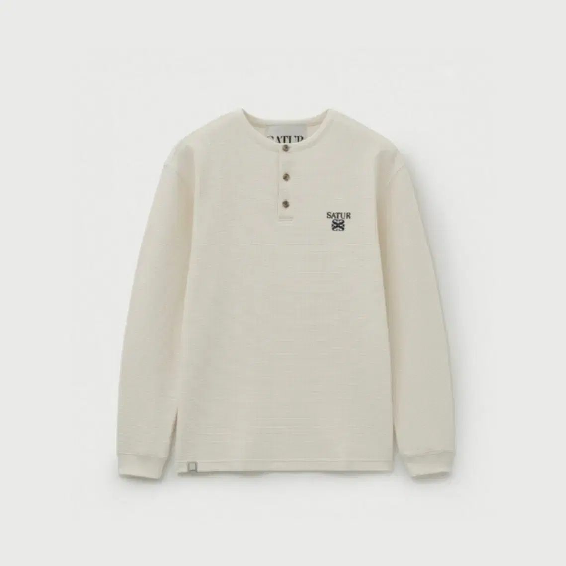 メンズ SATUR ワッフルヘンリーネック Tシャツ S