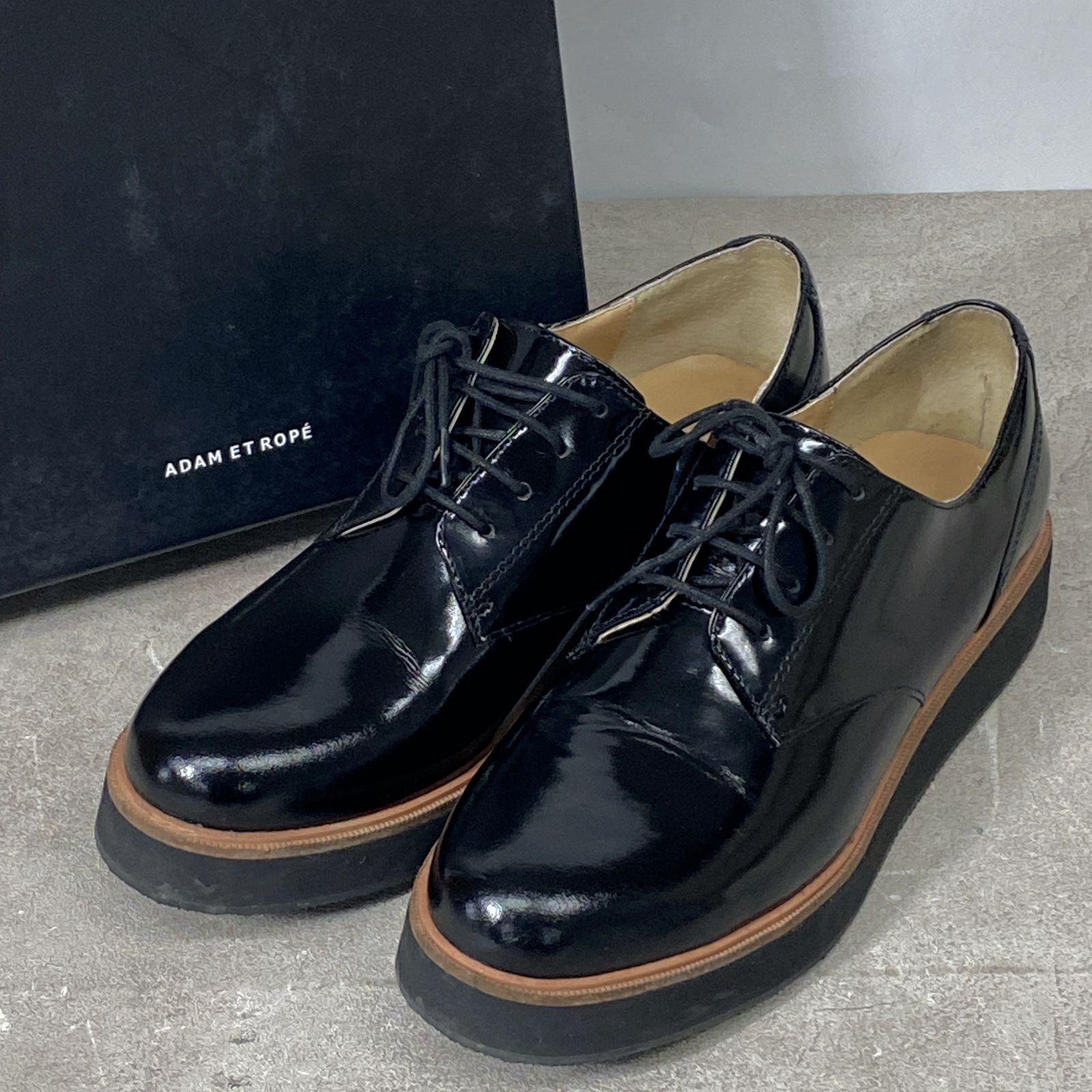 ADAM ET ROPE アダムエロペ ローファー 24㎝ ブラック 黒 エナメル GAA 