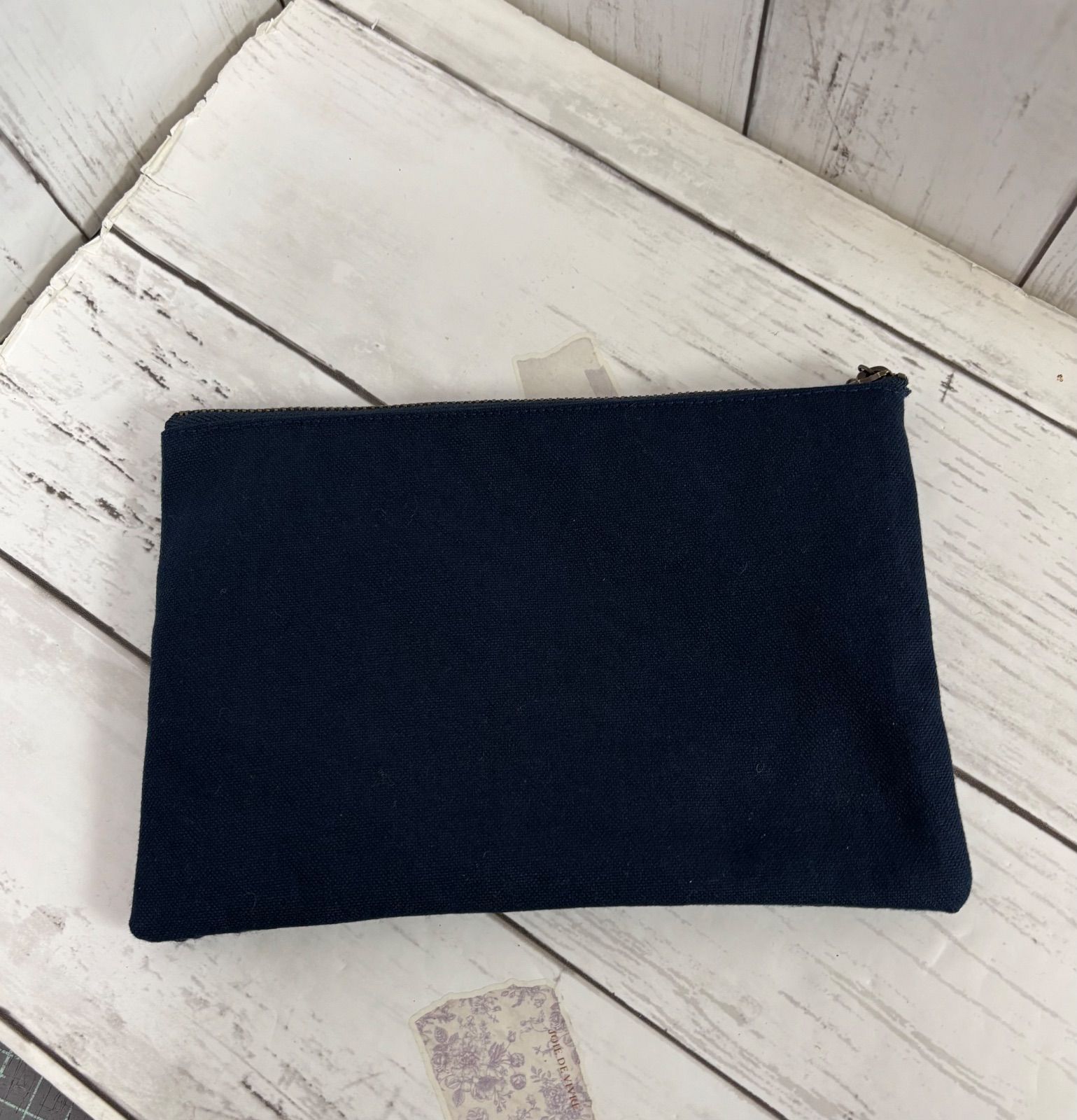 ハンドメイド ミナペルホネン forest tile×smile flowerダークネイビー