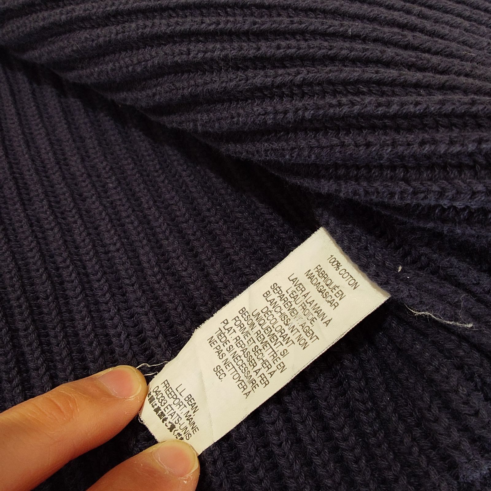 00s】L.L.Bean エルエルビーン ドライバーズニット リブ編み ネイビー