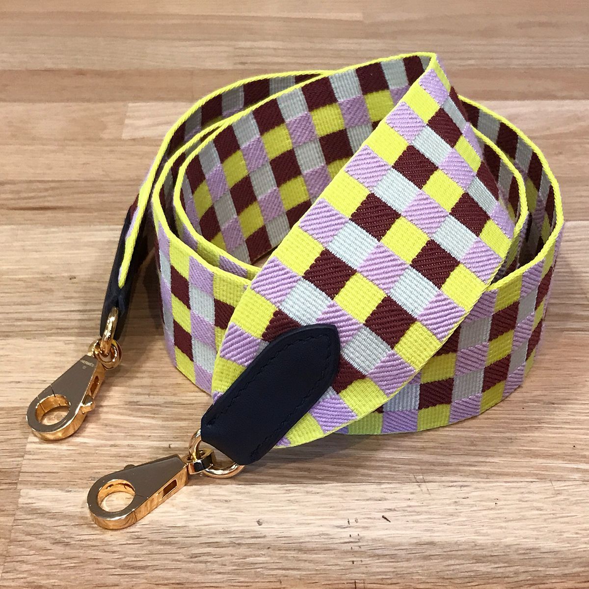 超美品 エルメス バンドリエール マキシカドリーユ ライム モーヴ 