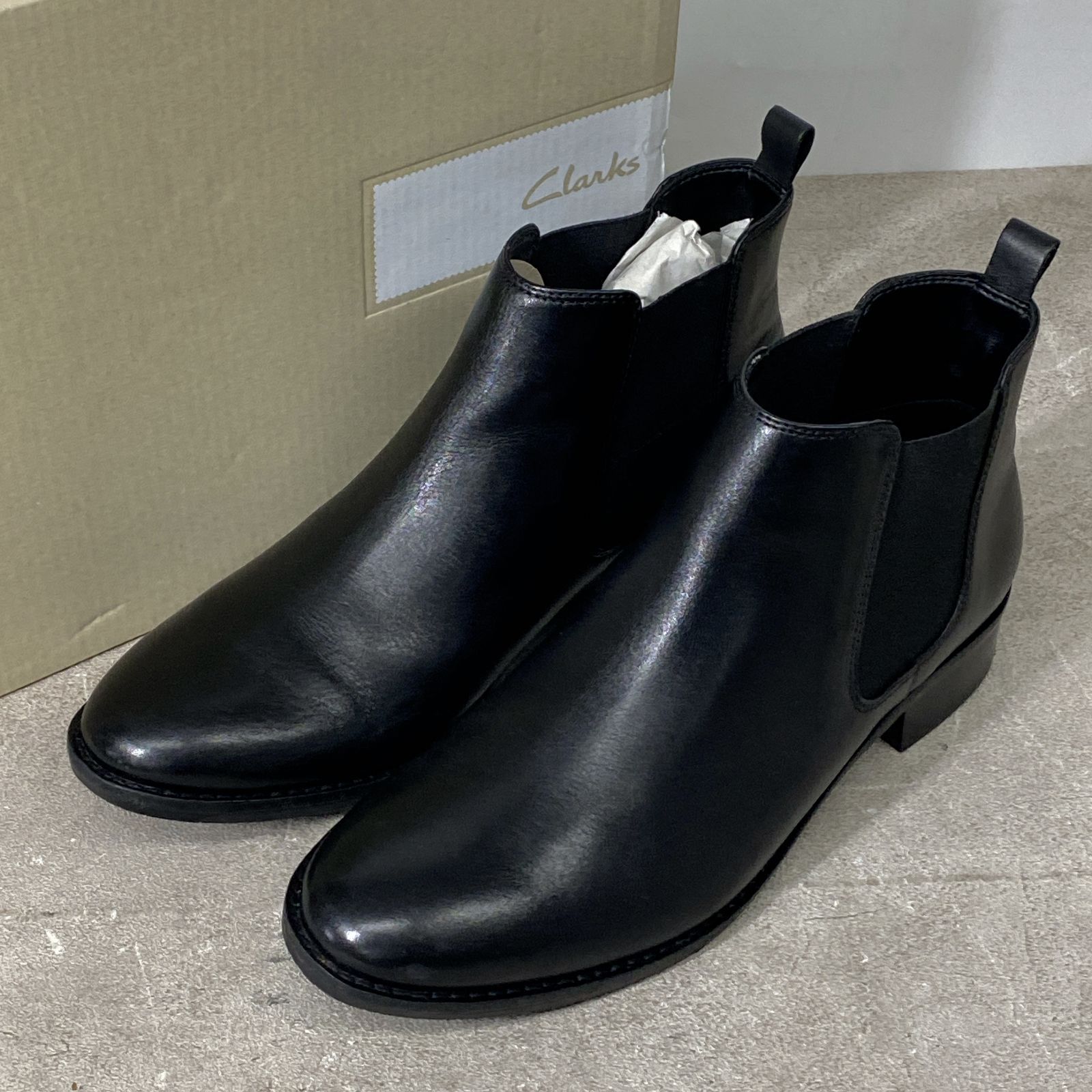 Clarks サイドゴア 黒ショートブーツ Clarks クラークス サイドゴア 