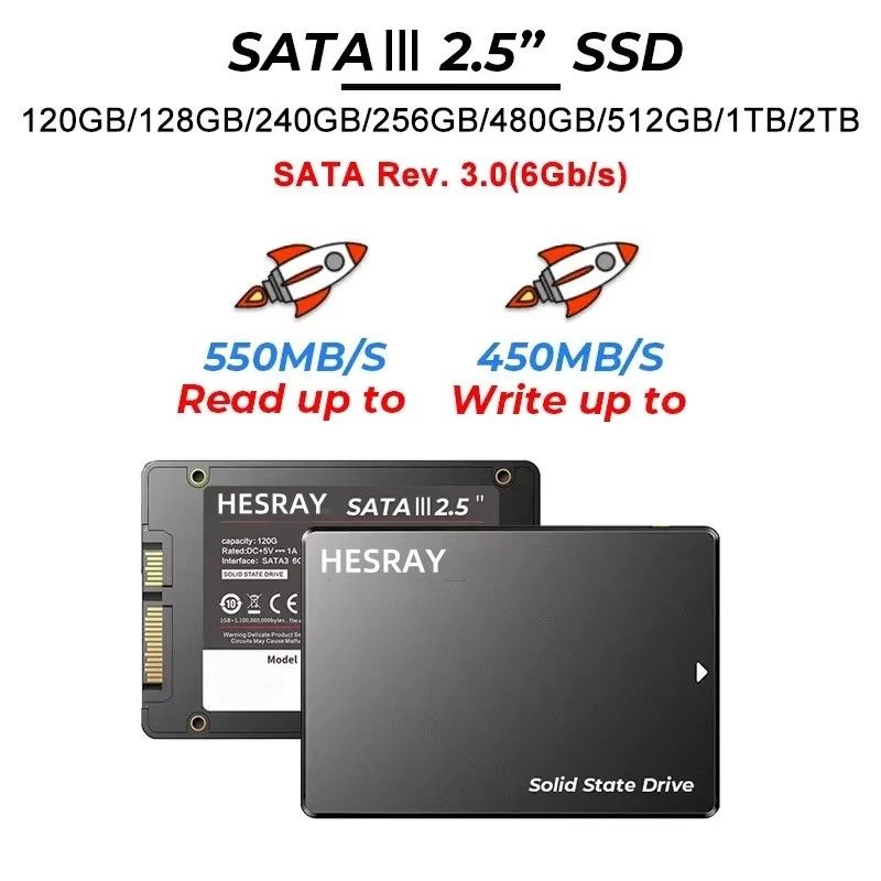 HESRAY SATA3 2.5インチ 3D NAND SSD 4TB 内蔵ソリッドステート