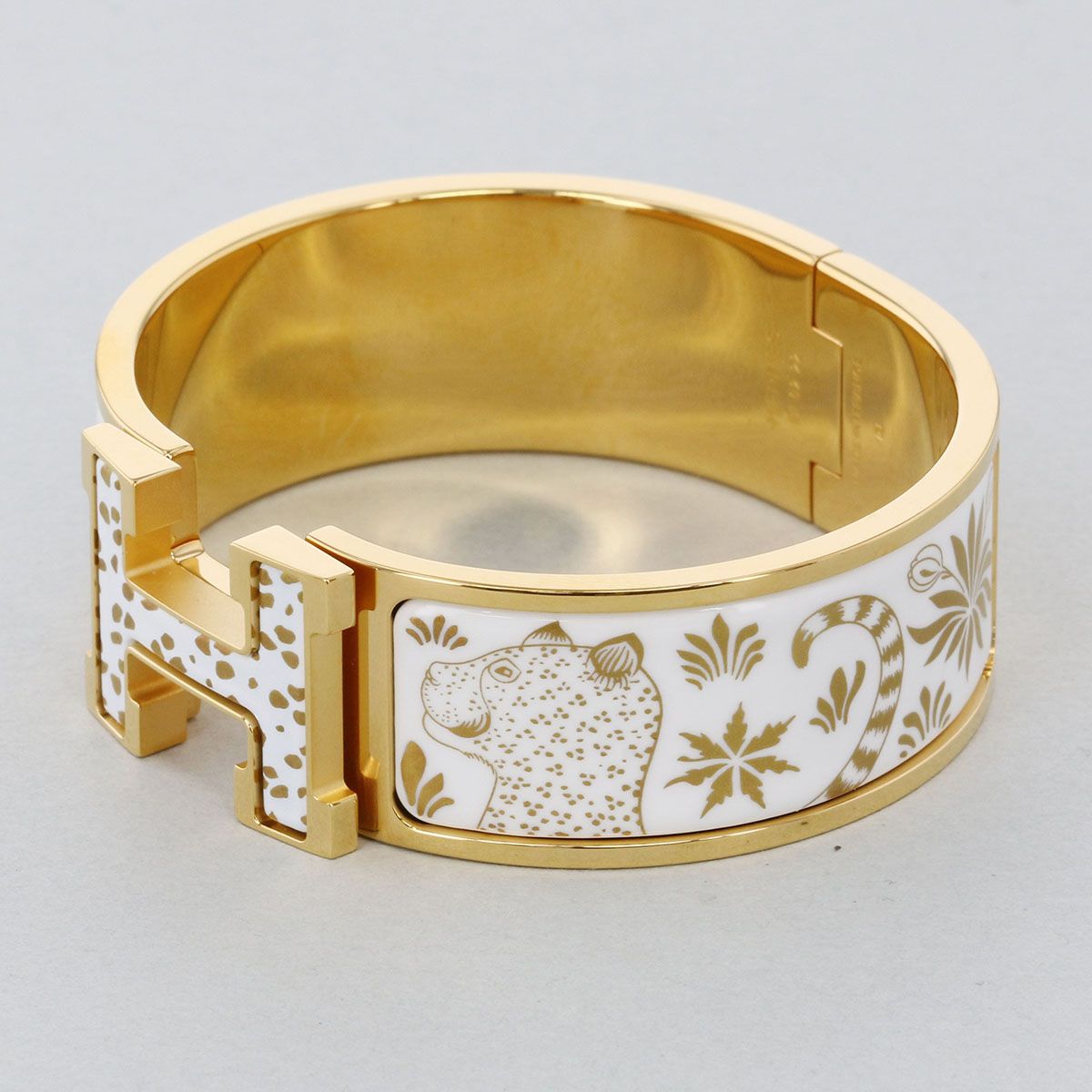 HERMES エルメス クリッククラック Hバングル レオパード バングル