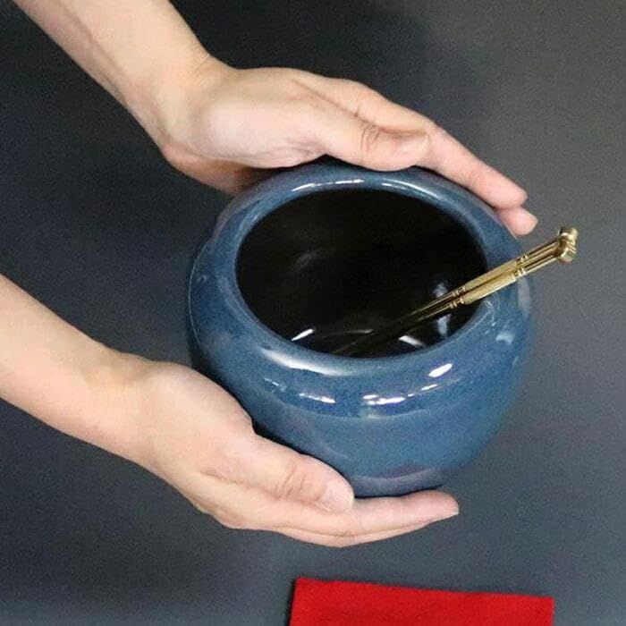 まるいち本店 信楽焼 ナマコミニ火鉢セット 手焙 手あぶり（火箸、毛氈