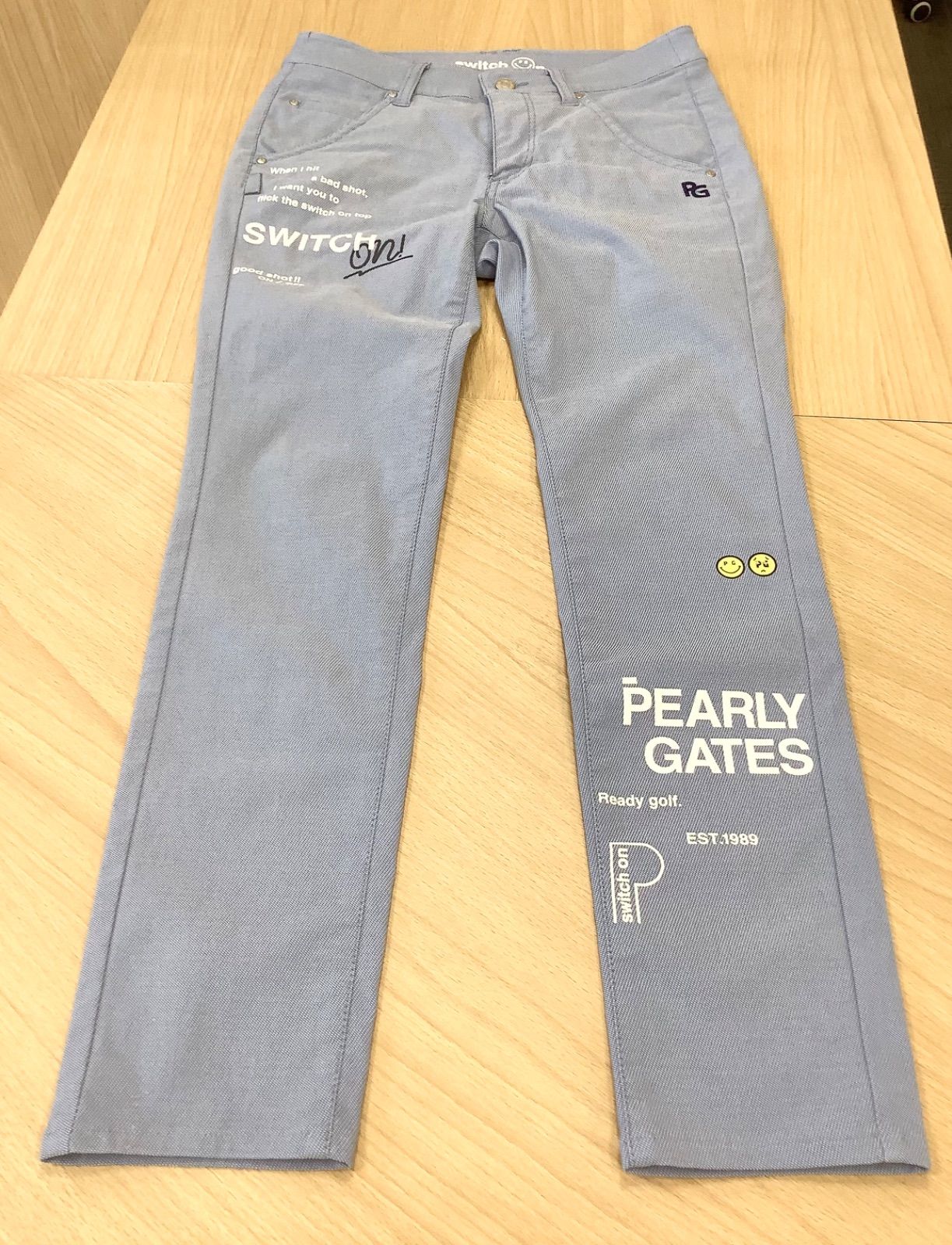 G1583美品パーリーゲイツ レディース ストレッチデニムEX パンツ