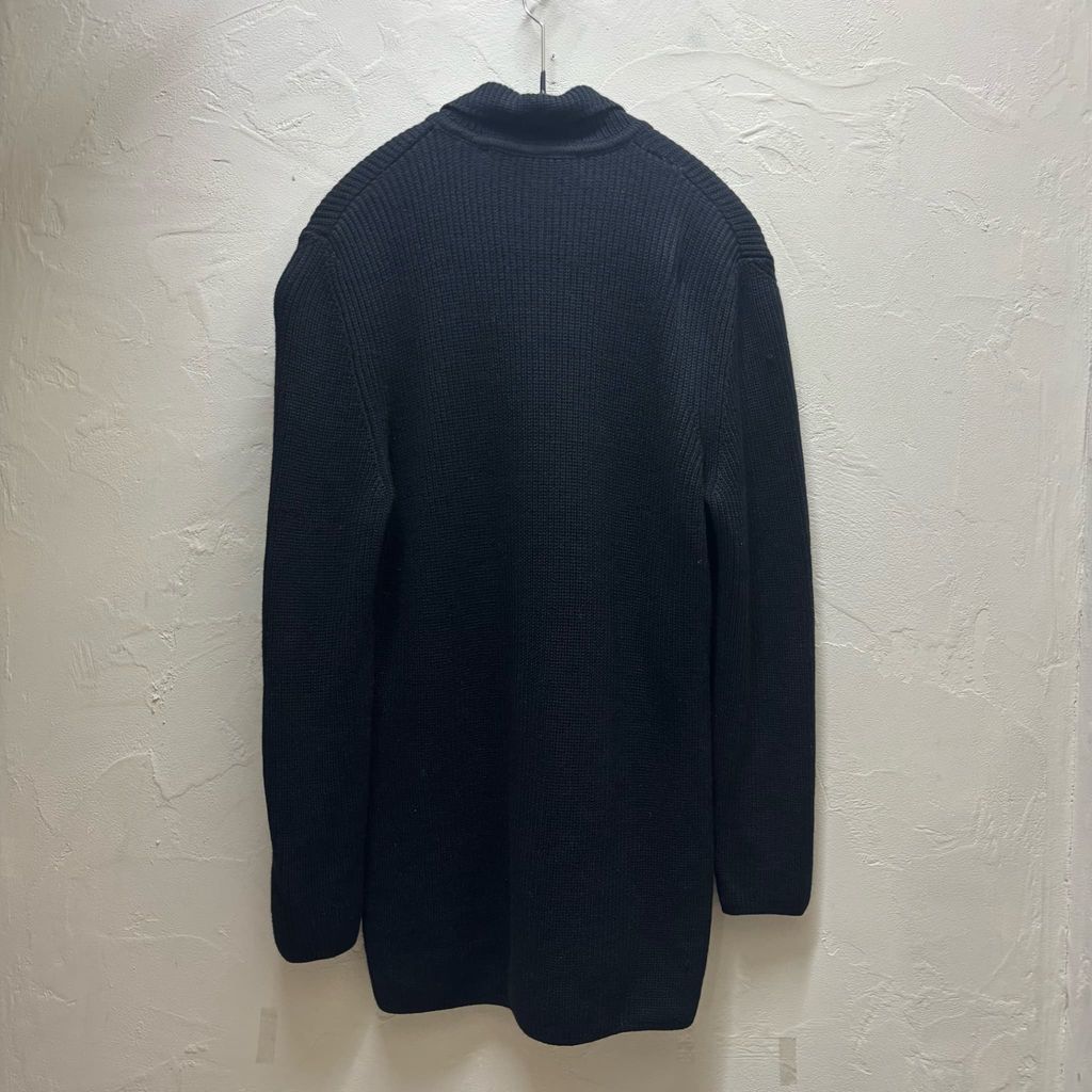 LA8982 サルヴァトーレフェラガモ ストールカーディガン 黒 カシミヤ100 Salvatore Ferragamo サルヴァトーレフェラガモ WOOL KNIT CARDIGAN