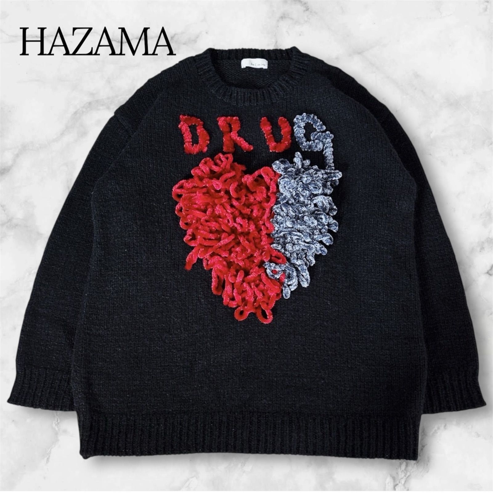 hazama drug ニット ブラック 黒 ニット セーター ハート DRUG hazama drug ニット ブラック 黒 ニット セーター ハート DRUG