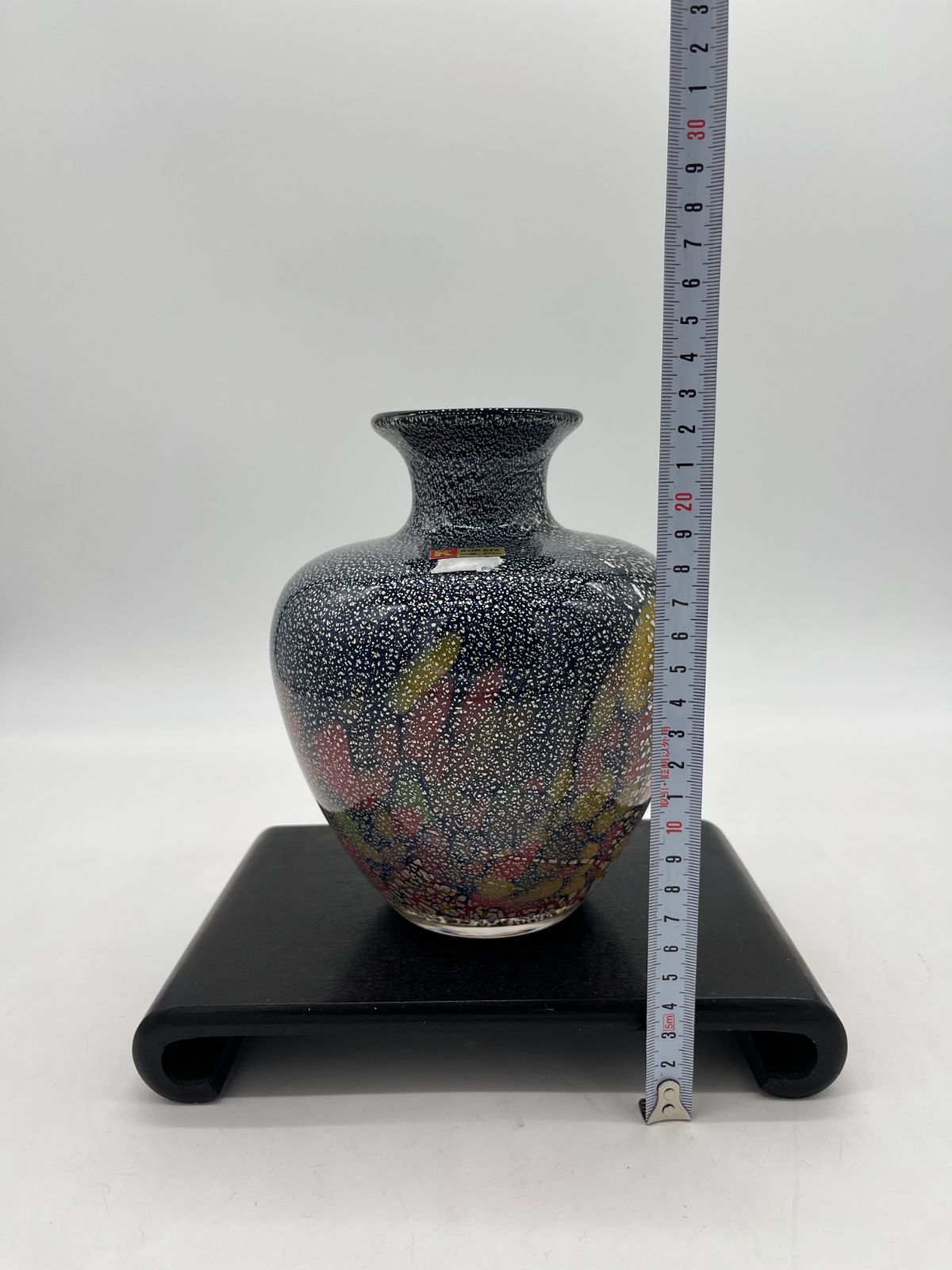 KURATA Craft Glass 壺 花瓶 花器 ふじ印 台座 ガラス製 インテリア