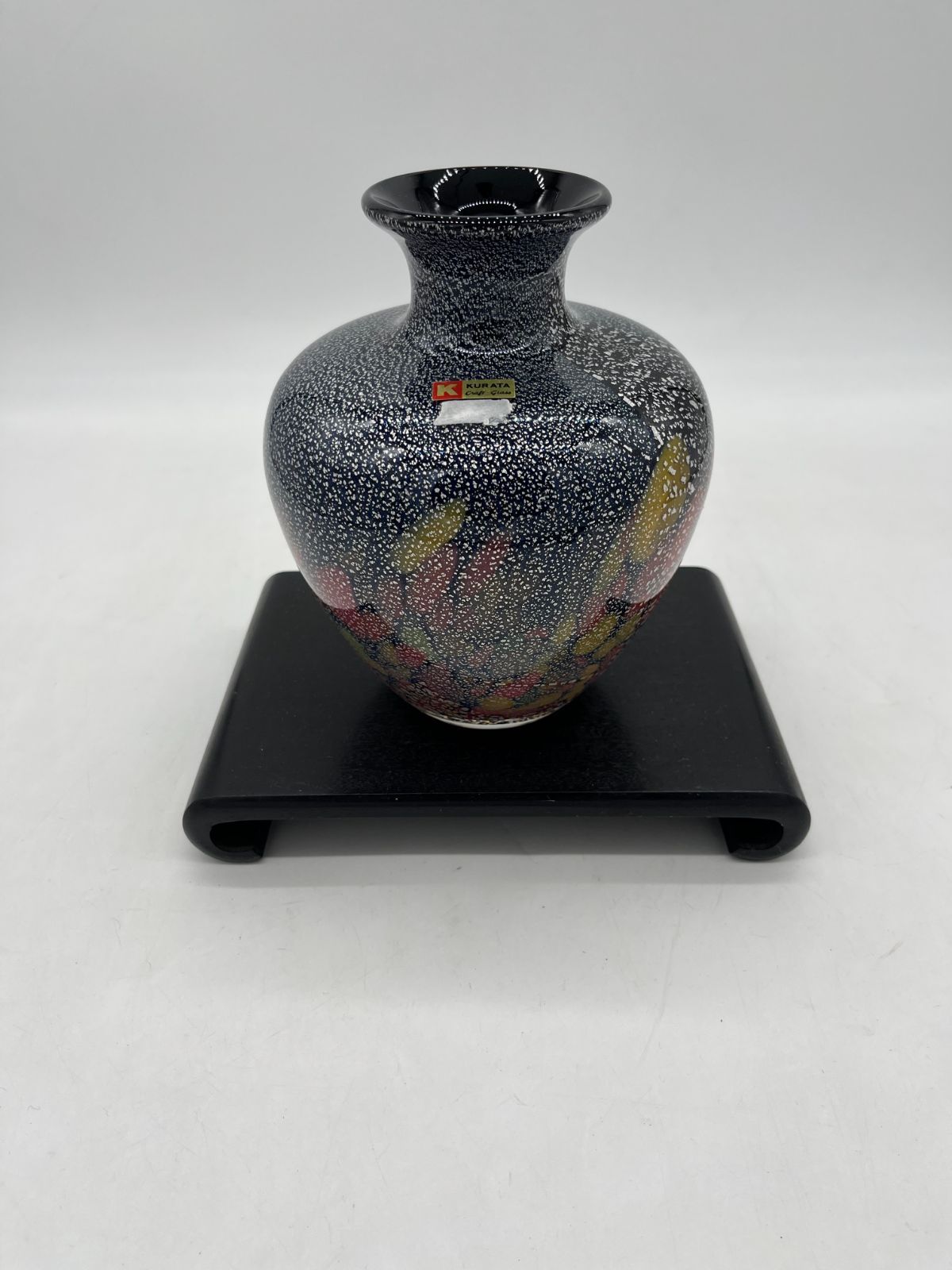 KURATA Craft Glass 壺 花瓶 花器 ふじ印 台座 ガラス製 インテリア
