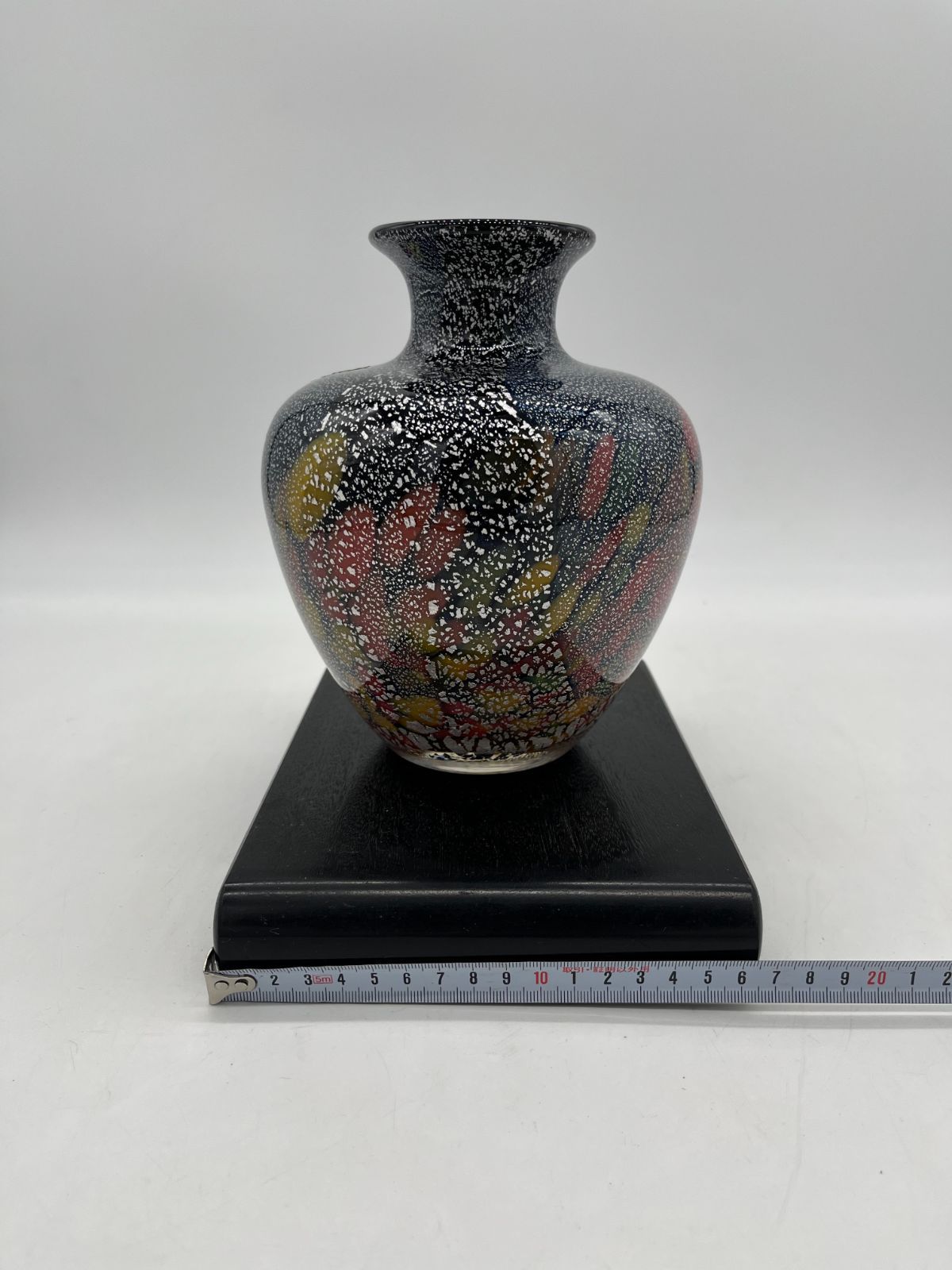 KURATA Craft Glass 壺 花瓶 花器 ふじ印 台座 ガラス製 インテリア