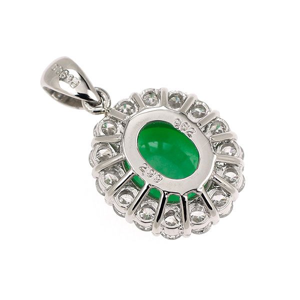 Pt900 翡翠 ダイヤモンド ペンダントトップ 2.99ct D0.62ct - メルカリ