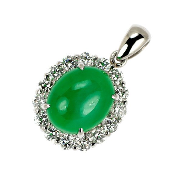 Pt900 翡翠 ダイヤモンド ペンダントトップ 2.99ct D0.62ct - メルカリ
