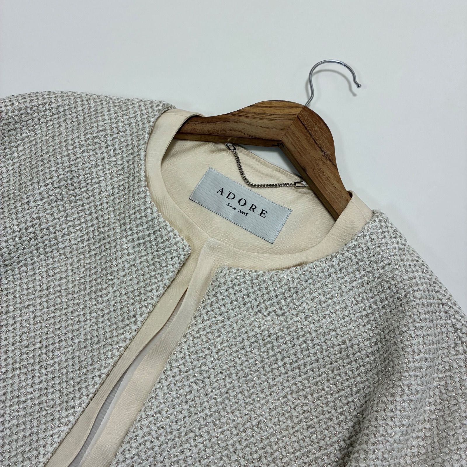 ADORE アドーア☆ツイード ノーカラージャケット - メルカリ