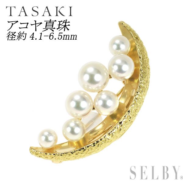 田崎真珠 K18YG アコヤ 真珠 ブローチ 径約4.1-6.5mm - メルカリ