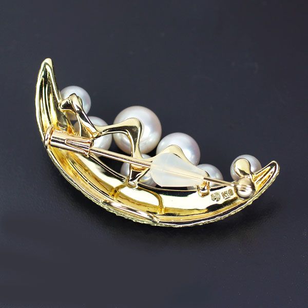 田崎真珠 K18YG アコヤ 真珠 ブローチ 径約4.1-6.5mm - メルカリ