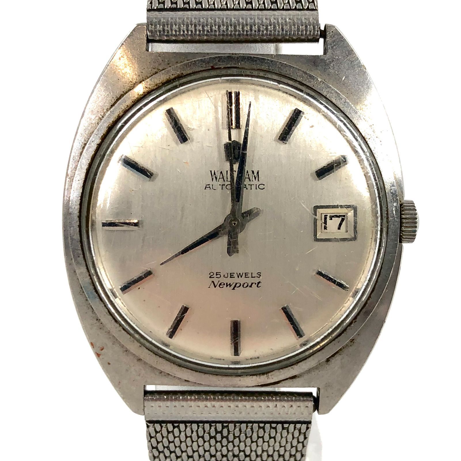 WALTHAM ウォルサム Newport ニューポート AT/SS デイト シルバー文字