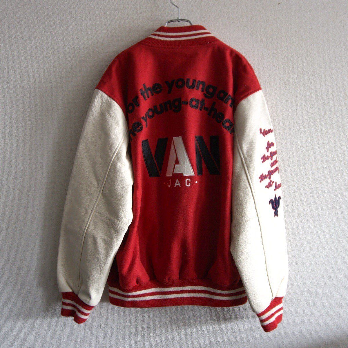 美品】VAN JAC【袖レザー スタジャン】LL ヴァン ワッペン スタジアム