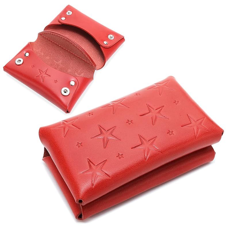 新着商品】マルチケース ダブルポケット スタースタンプ レッド