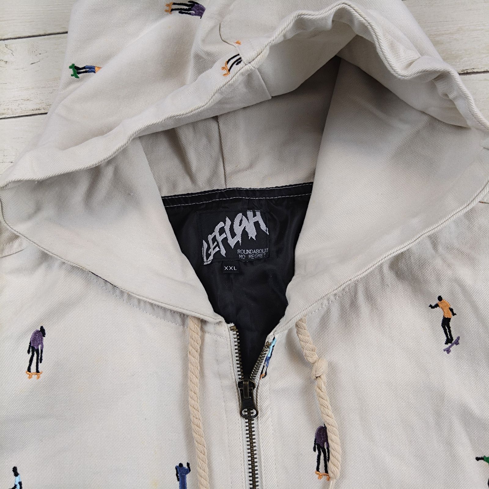 LEFLAH/レフラー スケーター刺繍ジップアップパーカージャケット XXL 