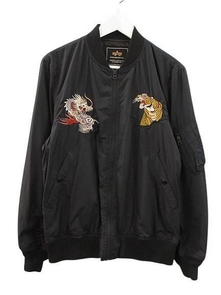 ALPHA スーベニア MA-1 フライトミリタリージャケット スカジャン