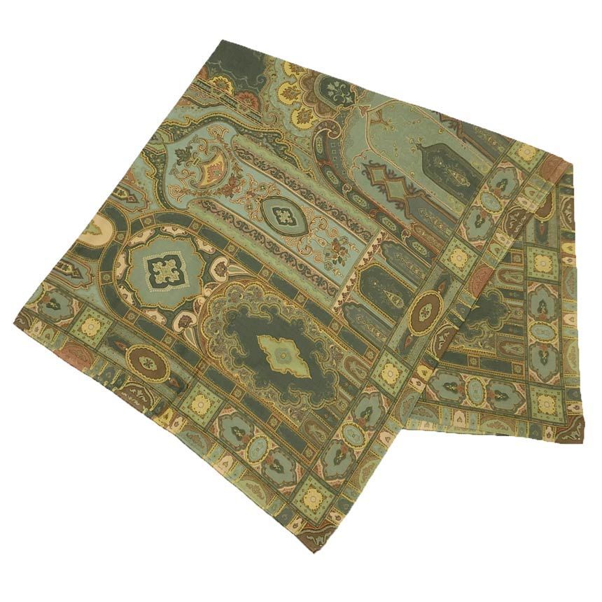 ETRO エトロ ペイズリー ストール ショール ウール シルク グリーン 未