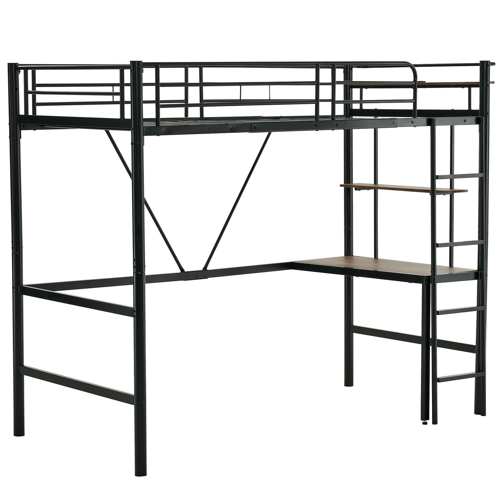 ロフトベッド パイプベッド シングル ロフトベッド机付き パイプベッド