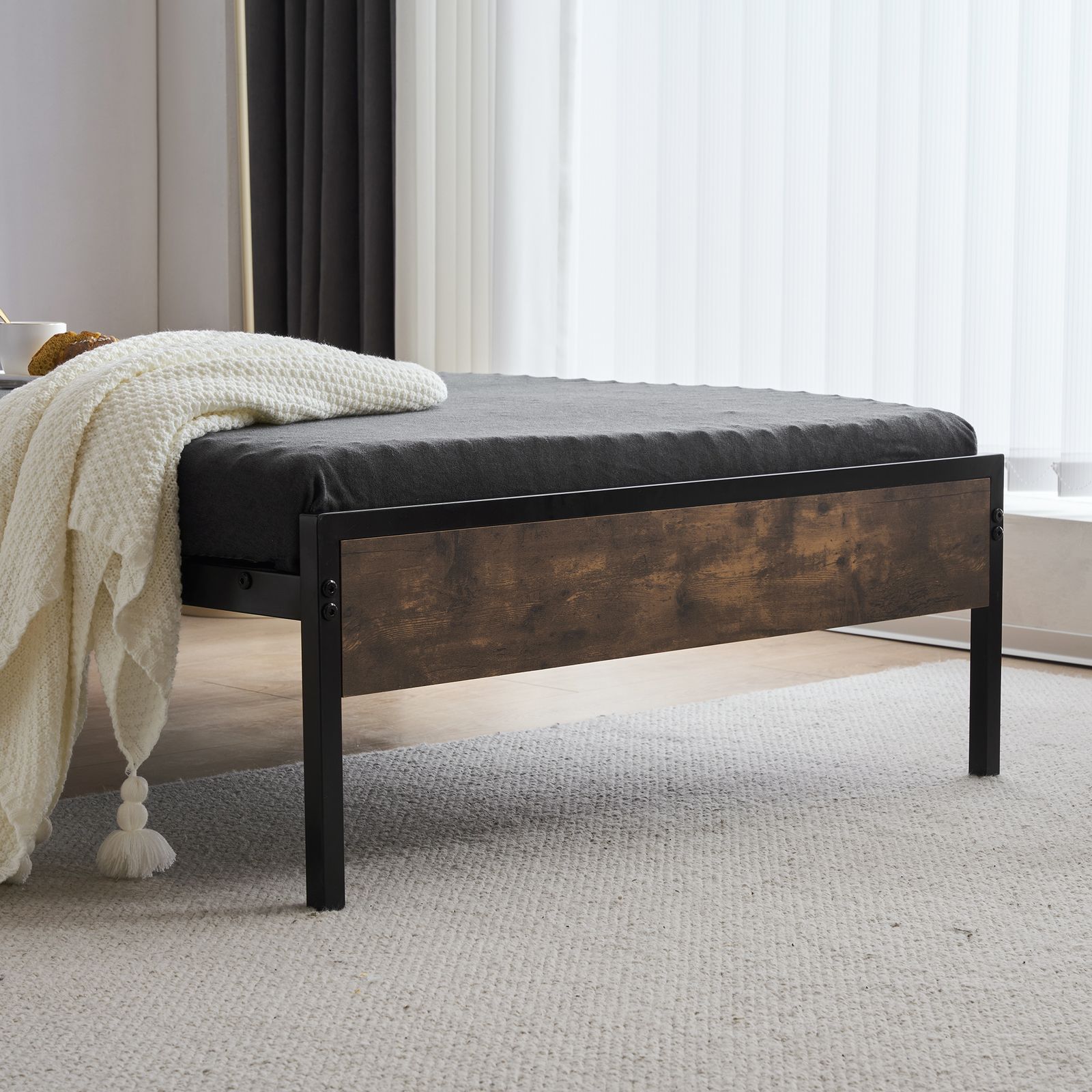 S ベッドフレーム シングル シングルベッド パイプベッド コンセント