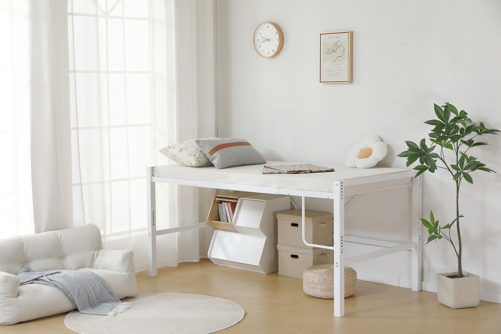 高さ90cm、SDセミダブル】ロフトベッド パイプベッド シングルベッド