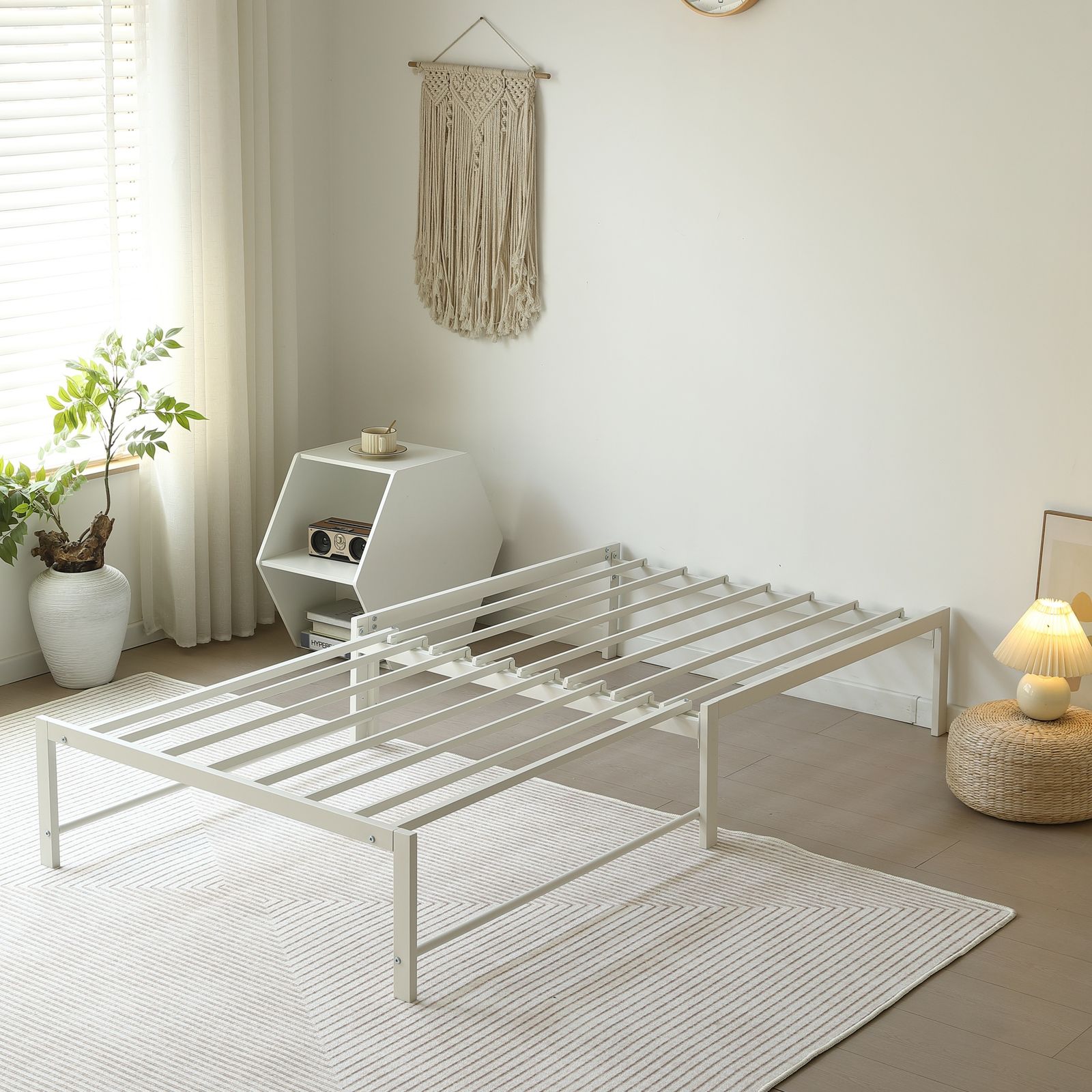 ベージュマット付き】ディベッド ソファベッド シングル パイプベッド