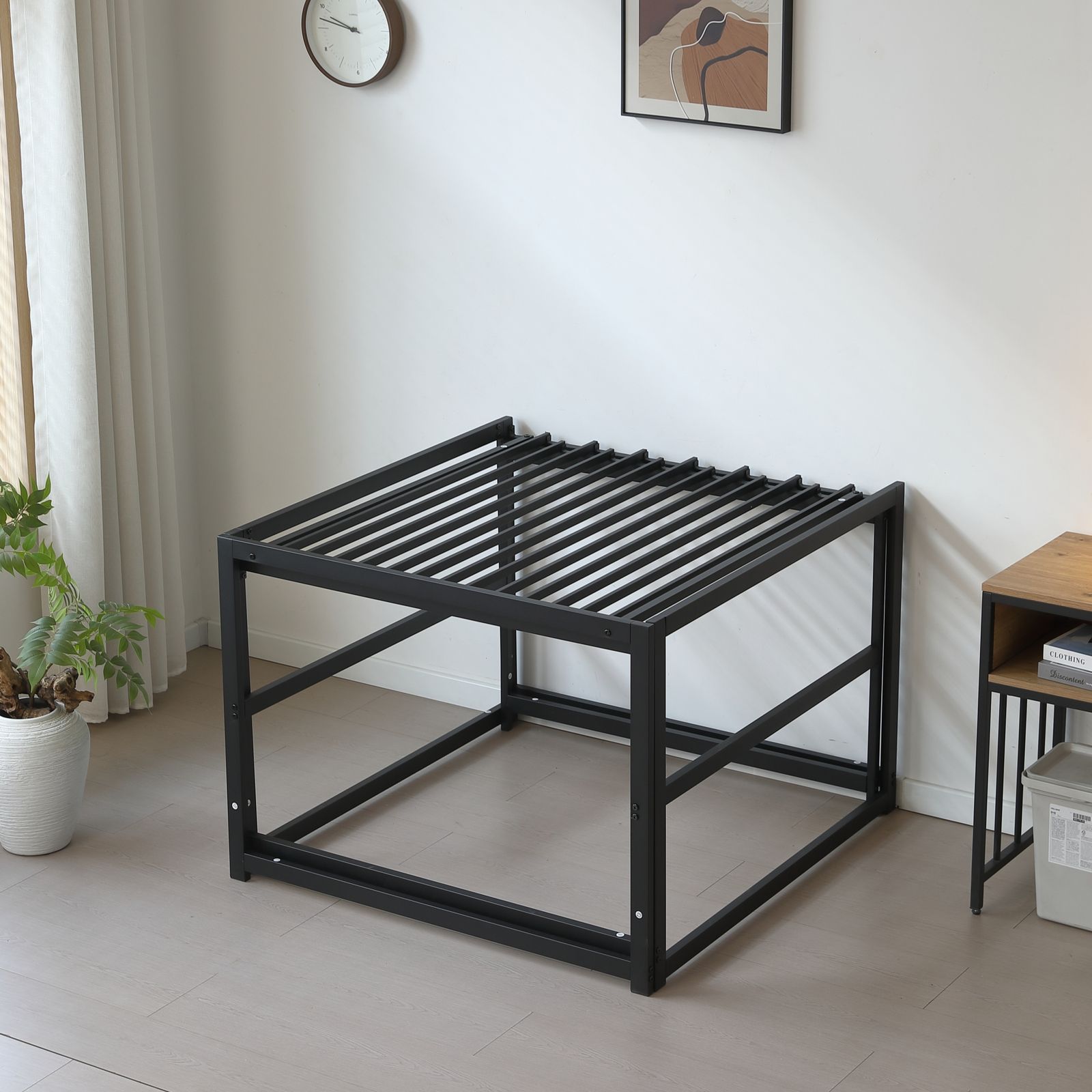 【ブラック】高さ75cm 伸長式ベッド 高いベッド シングルベッド 伸縮 下収納 ブラック】高さ75cm 伸長式ベッド 高いベッド シングルベッド 伸縮 下収納