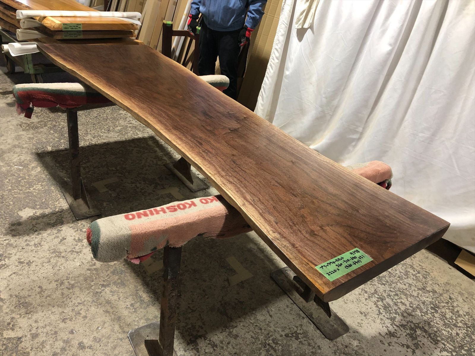 ブラックウォールナット9378 一枚板無垢 乾燥材 2220x560-510