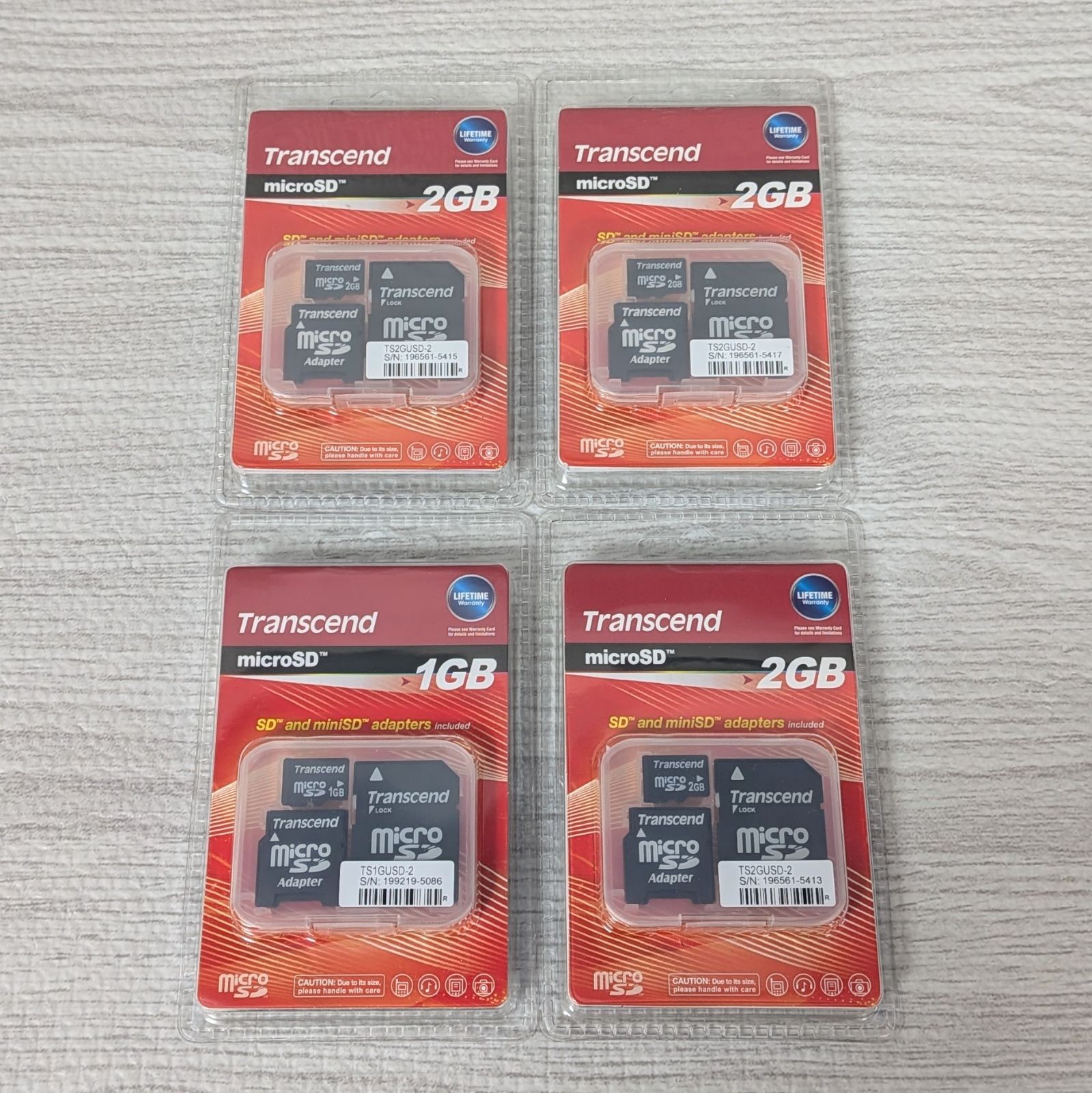 トランセンド Transcend microSDカード 2GB×3個 1GB×1個 5,280円