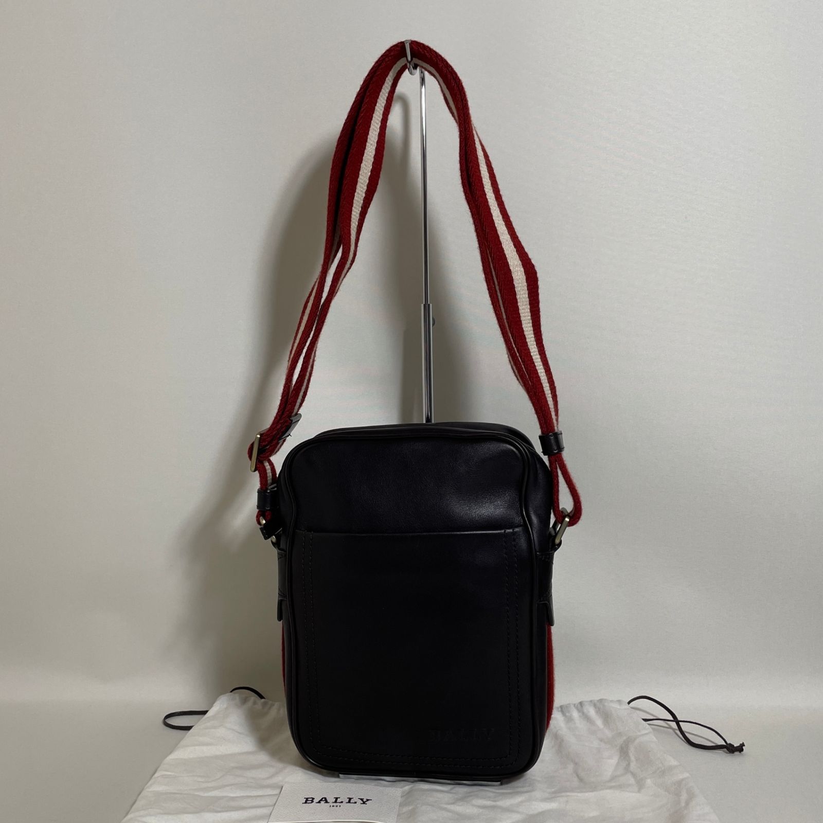 2512-255｜美品｜バリー ショルダーバッグ レザー ダークブラウン