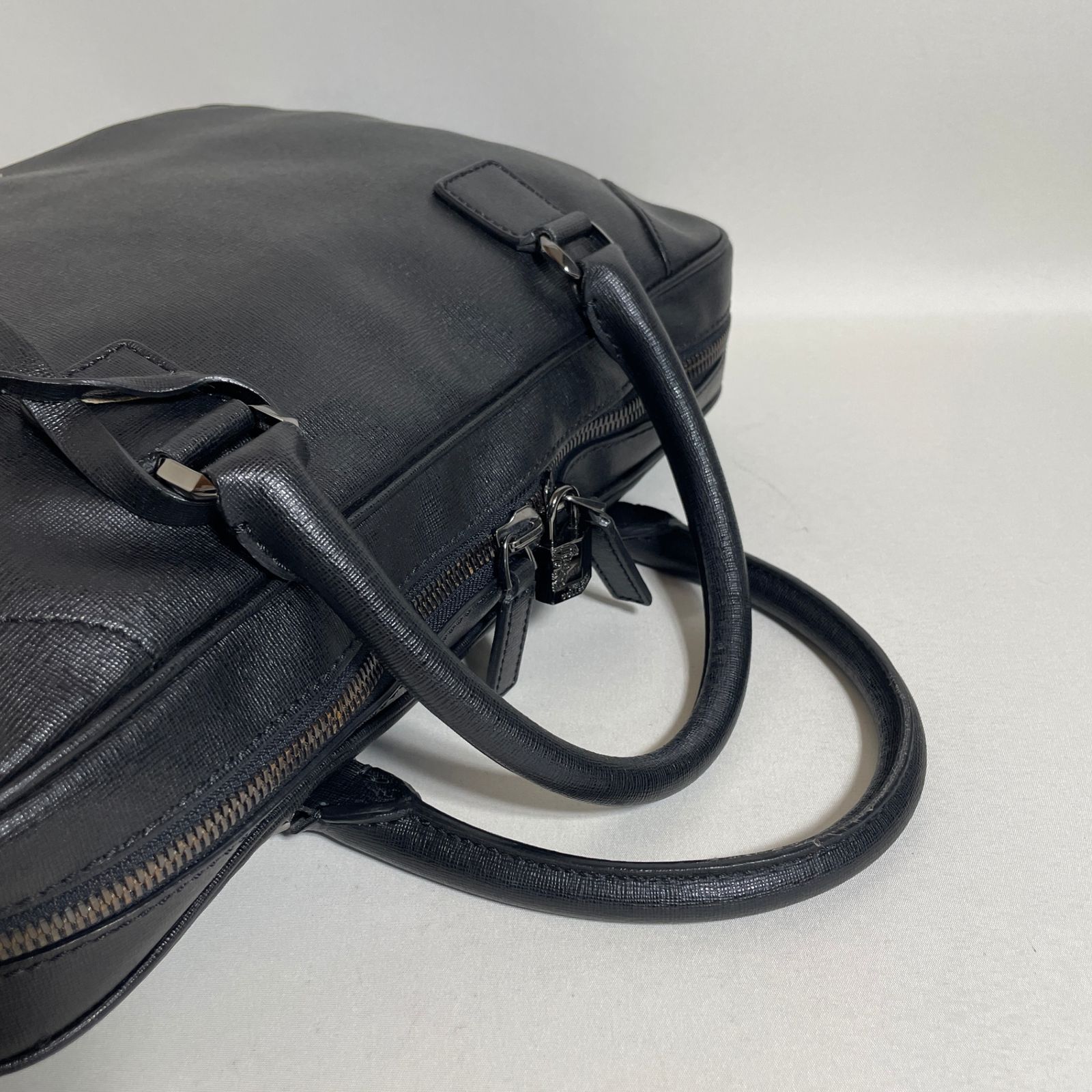 2601-13｜美品｜ヴェルサーチェ ビジネスバッグ レザー ブラック 