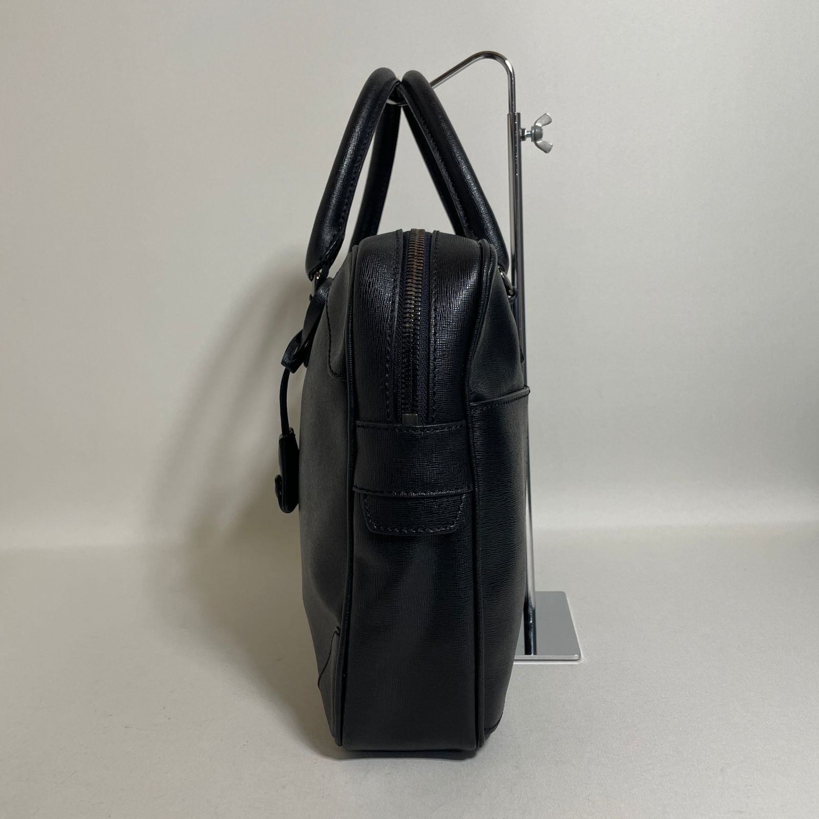 2601-13｜美品｜ヴェルサーチェ ビジネスバッグ レザー ブラック 