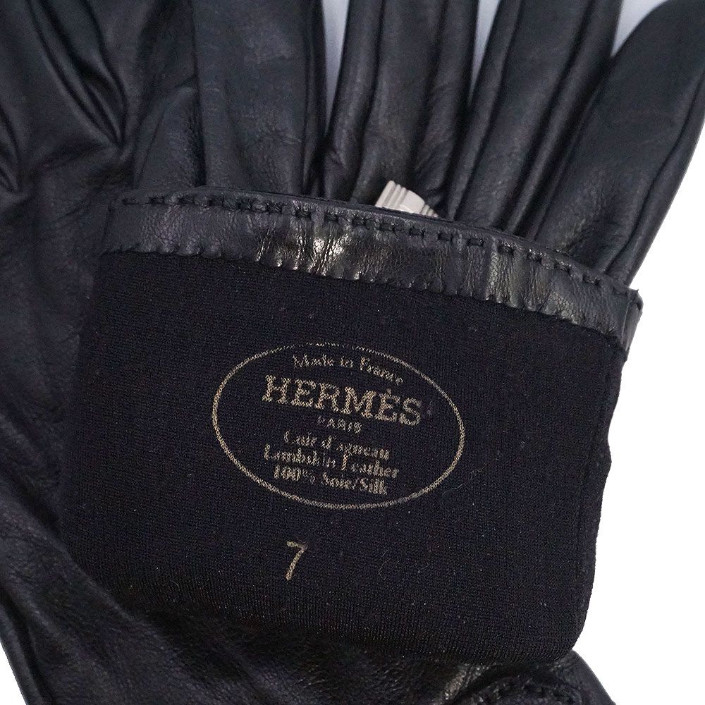 エルメス ケリー ソヤ ラムスキン ノワール ブラック 手袋 グローブ