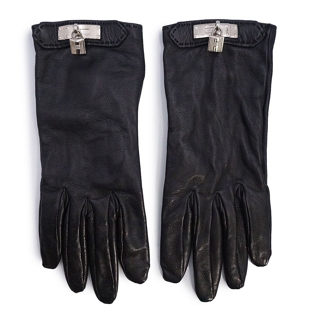 エルメス ケリー ソヤ ラムスキン ノワール ブラック 手袋 グローブ