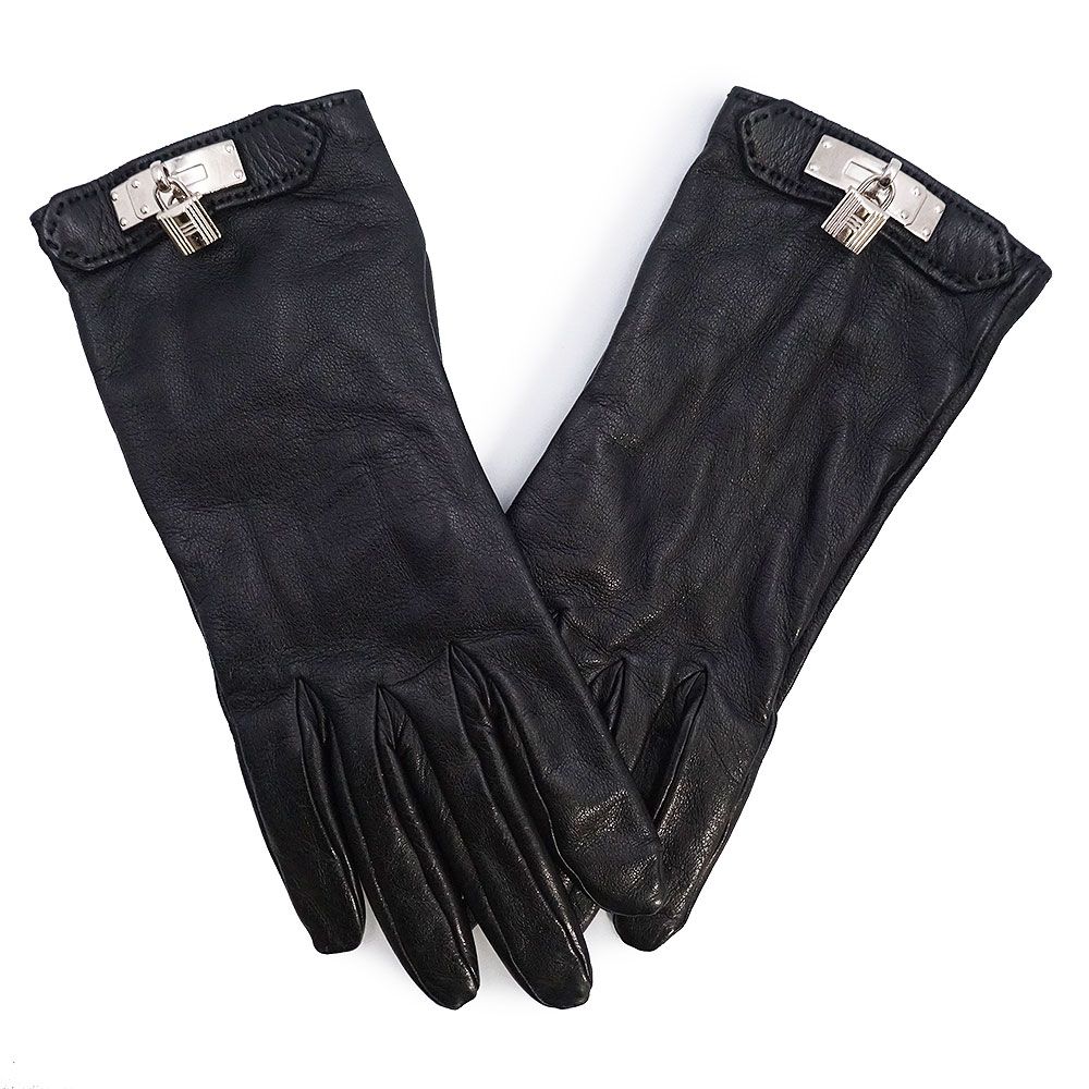 エルメス ケリー ソヤ ラムスキン ノワール ブラック 手袋 グローブ